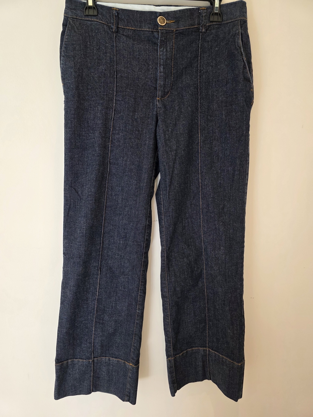 Zara Dark Blue Wide-Leg Jeans
